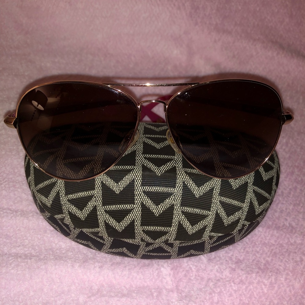 Michael Kors Rose Gold Aviator Sunglasses - Picture 2 of 6